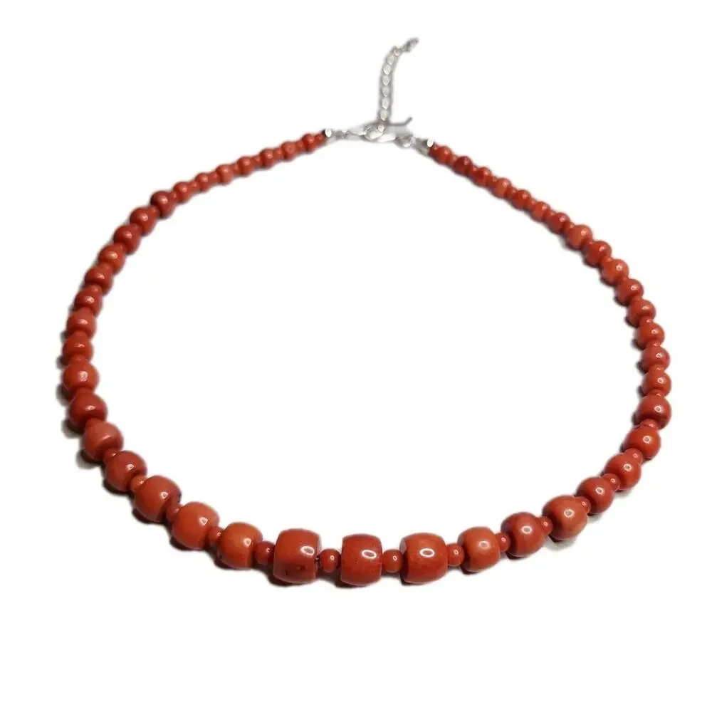 Jay King DTR Large Genuine Coral Statement Choker Necklace‎ sterling Silver 925